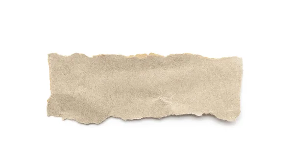 Recyklované Papírové Řemeslo Drží Bílém Pozadí Hnědý Papír Roztrhaný Nebo — Stock fotografie