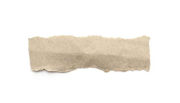 Gerecycled Papier Ambachtelijke Stok Een Witte Achtergrond Bruin Papier Gescheurd — Stockfoto