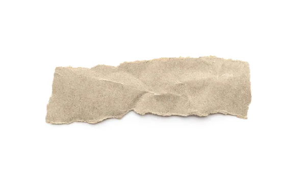 Gerecycled Papier Ambachtelijke Stok Een Witte Achtergrond Bruin Papier Gescheurd — Stockfoto