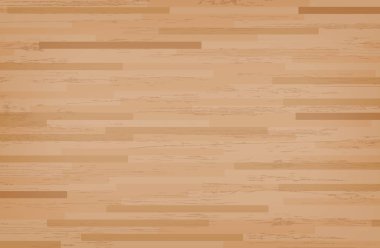 Parke akçaağaç basketbol mahkeme kat yukarıdan izlendi. Ahşap zemin desen ve doku. Vektör çizim.