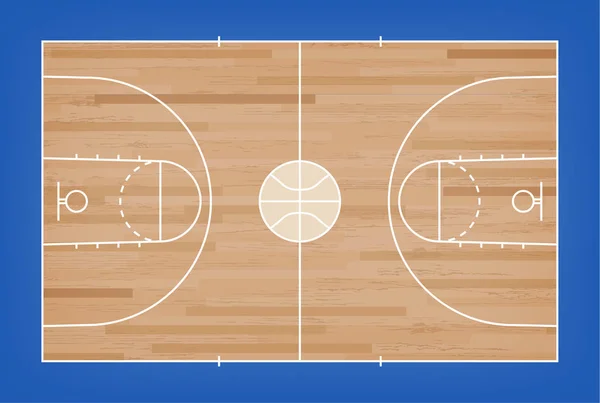 Piso Quadra Basquete Com Linha Sobre Fundo Textura Padrão Madeira —  Vetores de Stock