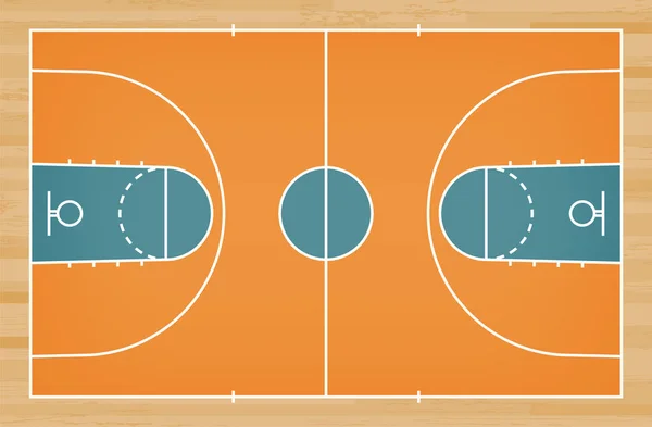 Підлога Баскетбольного Майданчика Лінією Фоні Текстури Дерева Баскетбольне Поле Векторні — стоковий вектор
