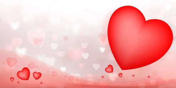 Abstrakte Rote Herzhintergrund Für Valentinstag Und Hochzeitskarte Mit Süßen Und — Stockvektor