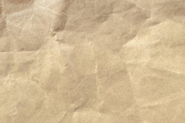 Arkaplan için kahverengi buruşmuş kağıt dokusu.