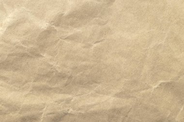Arkaplan için kahverengi buruşmuş kağıt dokusu.