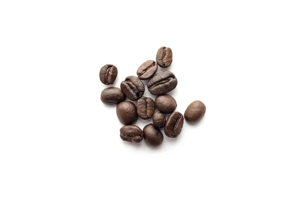 ローストのコーヒー豆は 白い背景で隔離 クローズ アップ画像 — ストック写真