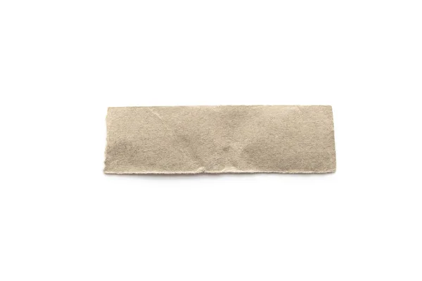 Recycled Paper Craft Stick White Background Brown Paper Torn Ripped — Stock Photo, Image