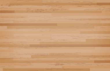 Parke akçaağaç basketbol mahkeme kat yukarıdan izlendi. Ahşap zemin desen ve doku. Vektör çizim.