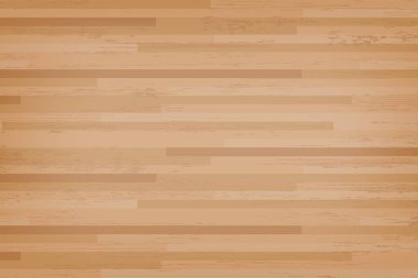 Parke akçaağaç basketbol mahkeme kat yukarıdan izlendi. Ahşap zemin desen ve doku. Vektör çizim.