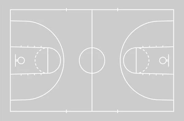 Basket Domstolen Golvet Med Linje För Bakgrunden Basketplan Vektorillustration — Stock vektor