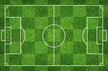 Futbol sahası veya futbol sahası arka plan için. Yeşil çim mahkeme 