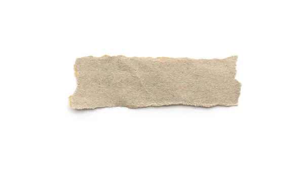 Gerecycled Papier Ambachtelijke Stok Een Witte Achtergrond Bruin Papier Gescheurd — Stockfoto