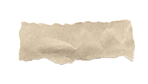 Gerecycleerd papier ambachtelijke stok op een witte achtergrond. Bruin papier — Stockfoto