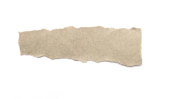 Papier makulaturowy patyczek na białym tle. Brązowego papieru do — Zdjęcie stockowe