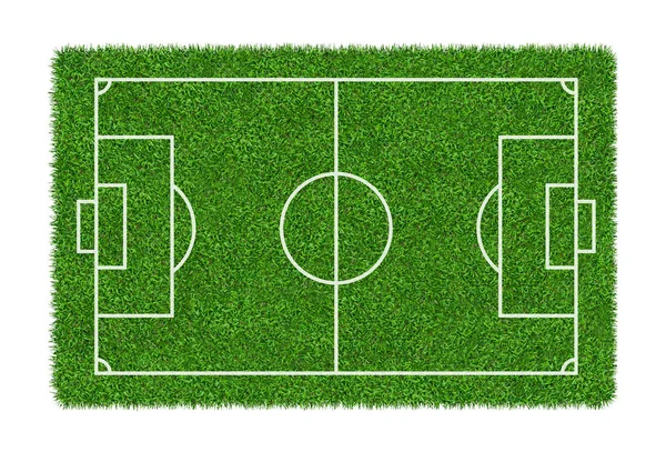 Football field or soccer field on green grass pattern texture isolated on white background with clipping path.