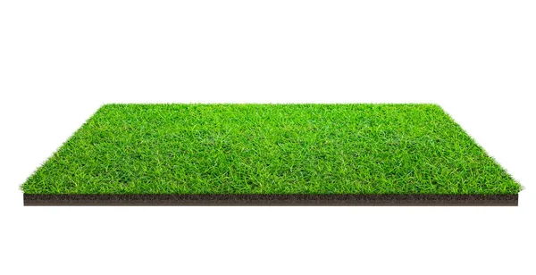 Green Grass Field Isolated White Clipping Path Sports Field Summer — Stock Photo, Image