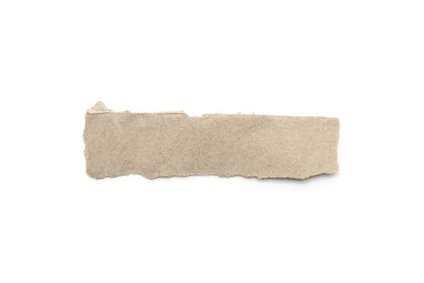 Gerecycled Papier Ambachtelijke Stok Een Witte Achtergrond Bruin Papier Gescheurd — Stockfoto