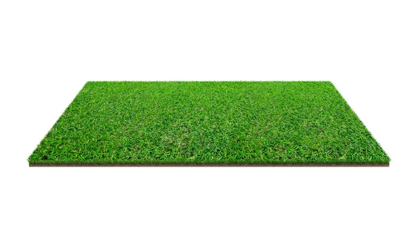 Grönt Gräs Fält Isolerad Vit Med Urklippsbana Idrottsplats Sommaren Lagspel — Stockfoto