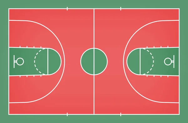 Terrain de basket-ball avec ligne de fond. Champ de basket — Image vectorielle