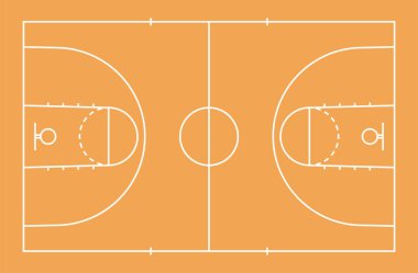 Yeşil basketbol mahkeme kat çizgi desen arka plan ile. Baske