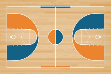 Yeşil basketbol mahkeme kat çizgi desen arka plan ile. Baske