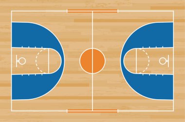 Yeşil basketbol mahkeme kat çizgi desen arka plan ile. Baske