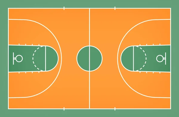 Yeşil basketbol mahkeme kat çizgi desen arka plan ile. Baske — Stok Vektör