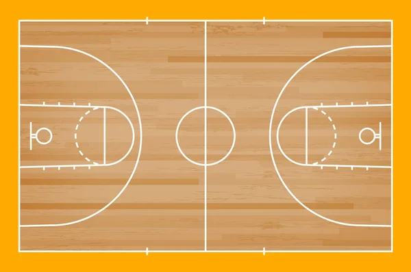 Suelo de cancha de baloncesto verde con fondo de línea. Baske. — Vector de stock