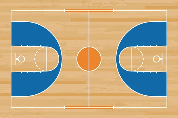 Grüner Basketballplatz mit Linienmuster Hintergrund. Korb — Stockvektor