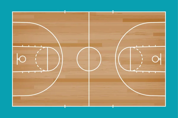 Зелений баскетбольний майданчик з лінійним візерунком фону. Баскі — стоковий вектор