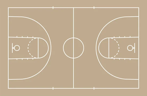 Piso de quadra de basquete com linha para fundo. Fidelidade — Vetor de Stock