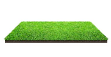 Beyaz Kırpma yoluyla izole yeşil çim alan. Spor alanı. Yaz takım oyunları. Egzersiz ve eğlence yeri.