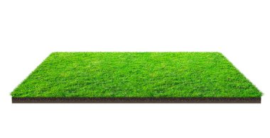 Beyaz Kırpma yoluyla izole yeşil çim alan. Spor alanı. Yaz takım oyunları. Egzersiz ve eğlence yeri.