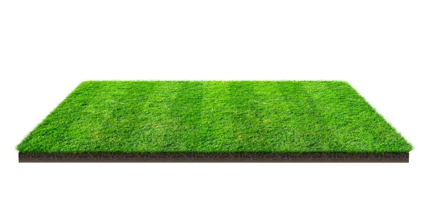 Green Grass Field Isolated White Clipping Path Sports Field Summer — Stock Photo, Image