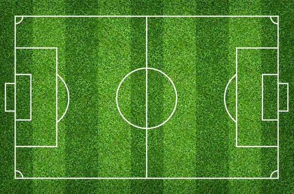 Ποδόσφαιρο πεδίο ή γήπεδο ποδοσφαίρου για το φόντο. Δικαστήριο πράσινο γκαζόν — Φωτογραφία Αρχείου