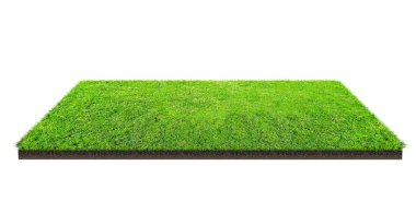 Beyaz Kırpma yoluyla izole yeşil çim alan. Spor alanı. Yaz takım oyunları. Egzersiz ve eğlence yeri.