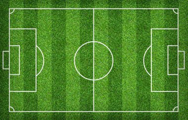 Arka plan için futbol sahası veya futbol sahası. Yeşil çim p ile
