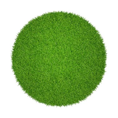 Arkaplan için soyut yeşil çimen dokusu. Çember yeşil çimen deseni kırpma yolu ile beyaz bir arkaplanda izole.