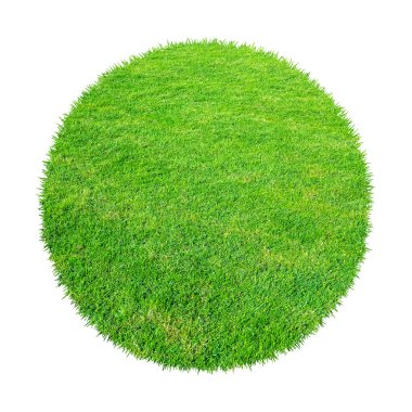 Arkaplan için soyut yeşil çimen dokusu. Çember yeşil çimen deseni kırpma yolu ile beyaz bir arkaplanda izole.