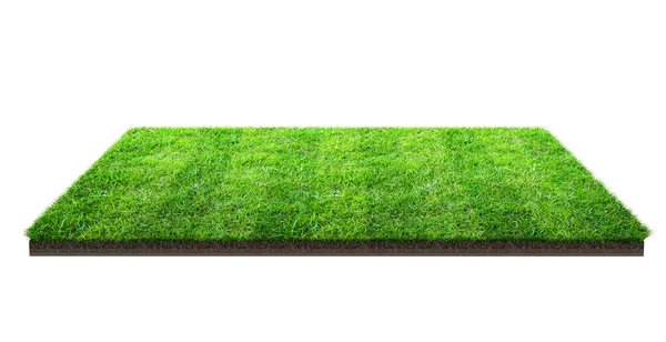 Green Grass Field Isolated White Clipping Path Sports Field Summer — Stock Photo, Image