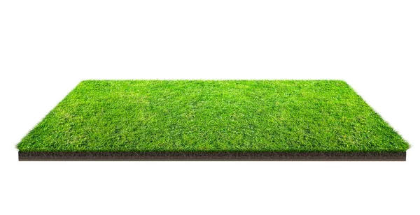 Green Grass Field Isolated White Clipping Path Sports Field Summer — Stock Photo, Image