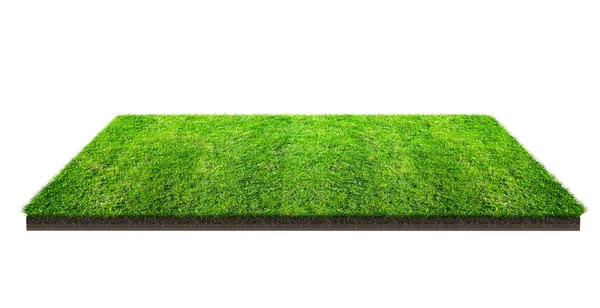 Green Grass Field Isolated White Clipping Path Sports Field Summer — Stock Photo, Image