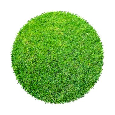 Arkaplan için soyut yeşil çimen dokusu. Çember yeşil çimen deseni kırpma yolu ile beyaz bir arkaplanda izole.