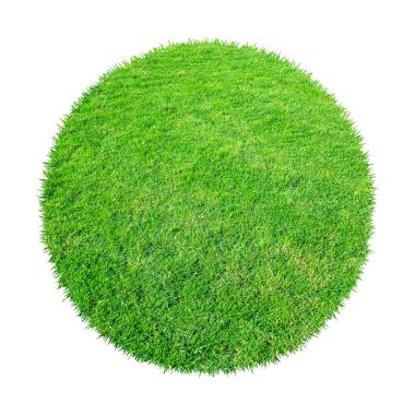 Arkaplan için soyut yeşil çimen dokusu. Çember yeşil çimen deseni kırpma yolu ile beyaz bir arkaplanda izole.