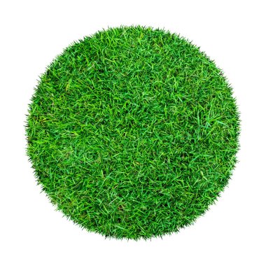 Arkaplan için soyut yeşil çimen dokusu. Çember yeşil çimen deseni kırpma yolu ile beyaz bir arkaplanda izole.