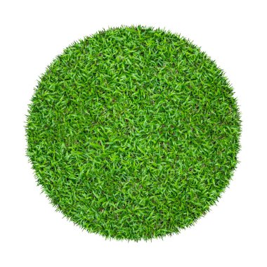 Arkaplan için soyut yeşil çimen dokusu. Çember yeşil çimen deseni kırpma yolu ile beyaz bir arkaplanda izole.