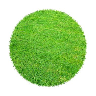 Arkaplan için soyut yeşil çimen dokusu. Çember yeşil çimen deseni kırpma yolu ile beyaz bir arkaplanda izole.