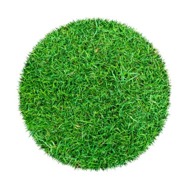 Arkaplan için soyut yeşil çimen dokusu. Çember yeşil çimen deseni kırpma yolu ile beyaz bir arkaplanda izole.