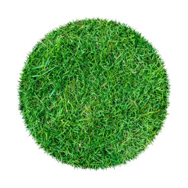 Arkaplan için soyut yeşil çimen dokusu. Çember yeşil çimen deseni kırpma yolu ile beyaz bir arkaplanda izole.