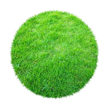 Arkaplan için soyut yeşil çimen dokusu. Çember yeşil çimen deseni kırpma yolu ile beyaz bir arkaplanda izole.